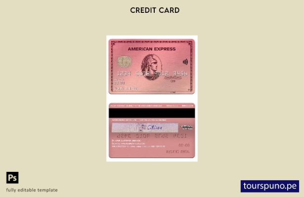 listo para imprimir plantilla de tarjeta de oro rosa amex del banco USA Capital 